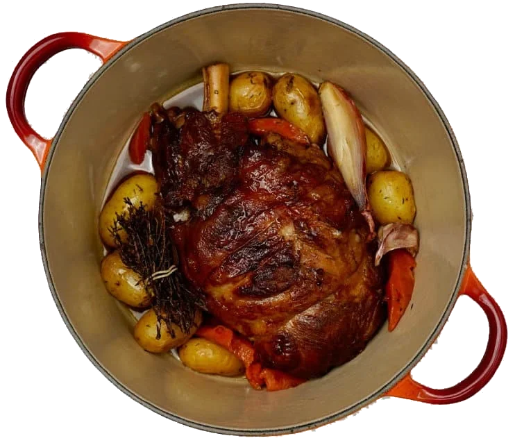 Épaule d’agneau confite en cocotte